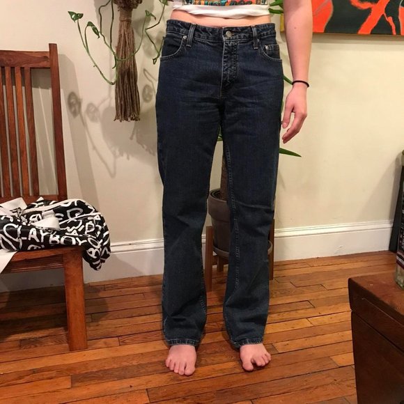 Vintage Y2K Harley Davidson Motorcycles Women's Dark Blue Denim Boot Cut Jeans. - Picture 4 of 4